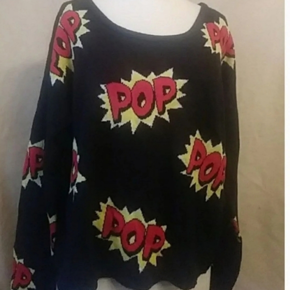 Xhilaration Cartoon POW Sweater Sz Xs - Picture 3 of 6